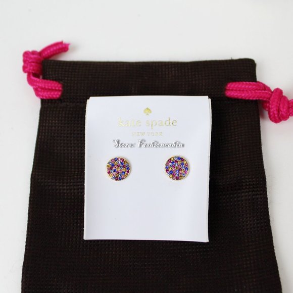 NWT Kate Spade Shine on Pave Crystal Round Earrings - Picture 5 of 5